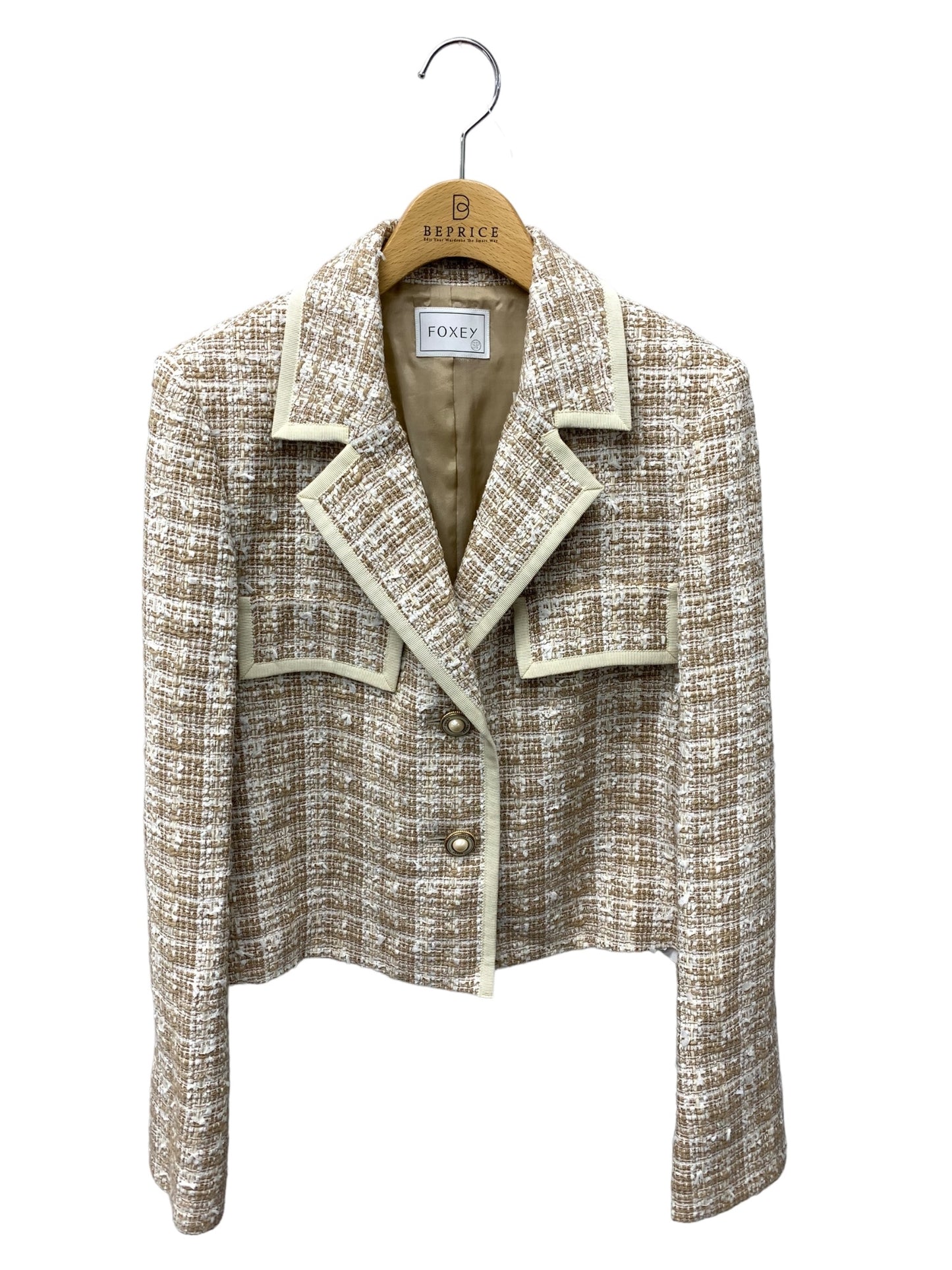 フォクシーブティック Jacket Tweed 40540 ジャケット 40 ベージュ ITZV0Q5VB04G