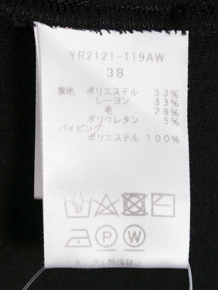 ヨリ YR2121-119AW カットソー 38 ブラック ペプラム ティアード IT9KBC8SUD6G