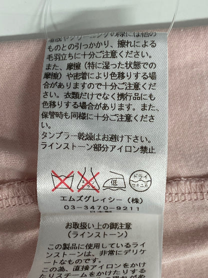 エムズグレイシー 525109 Tシャツ 38 ピンク フラワーモチーフ ラインストーン ITTF30LCQGRA