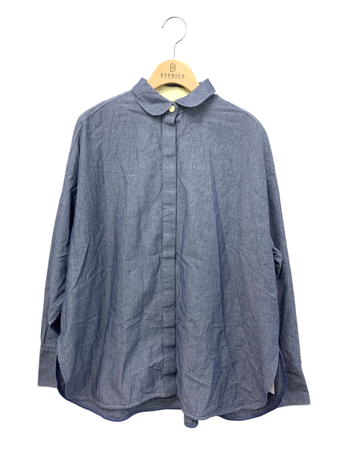 ヨリ YR21-24010SP ブラウス 36 ネイビー デニム調 ITULYQD8ZWVW