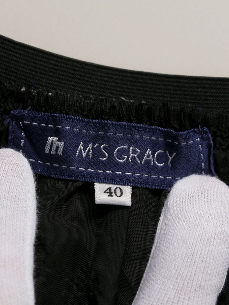 エムズグレイシー 627309 スカート 40 ホワイト ギンガムチェック IT59TDJX0XS4