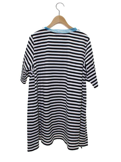 オレボレブラ 232354 チュニック M ブラック フラワーモチーフ ボーダー ITG1TTPXCGTU