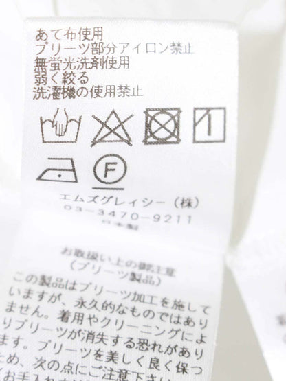 エムズグレイシー 110307 ブラウス 40 ホワイト 袖プリーツ ITBCGEQKMPB6
