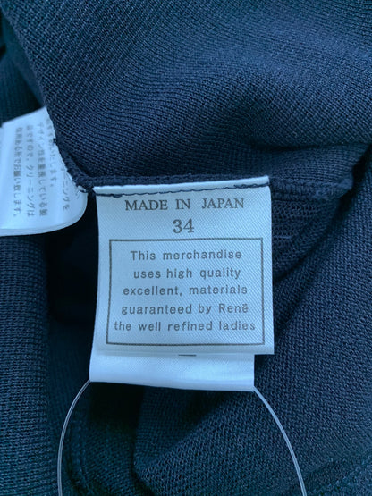 ルネ 6832160 ニットワンピース 34 ネイビー フロントジップ フェイクパール ITEGDLK3ESK4