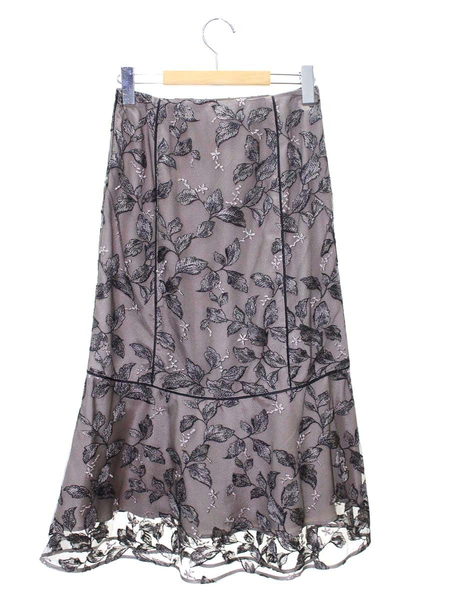 トッカ SKTUBW0325 スカート 0 ベージュ/ブラック フラワーモチーフ レース IT6620NPP2SG