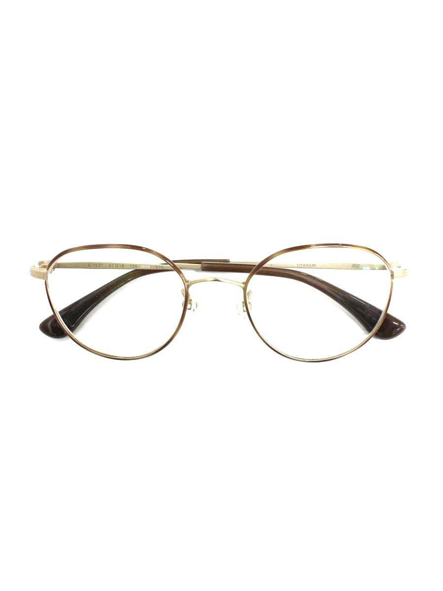 フォーナインズ S763T メガネ ブラウン メタルフレーム フルリム ウェリントン ITXNWWIDJLO2