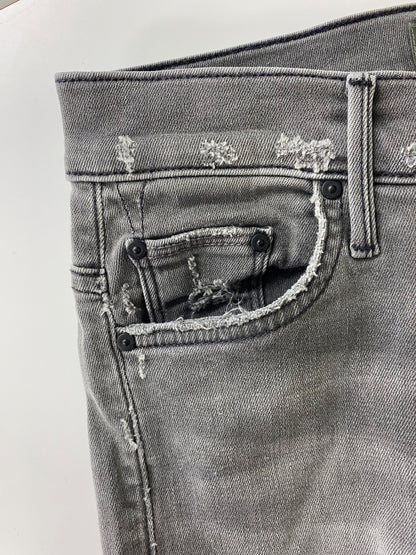 マザー 2810600367 デニムパンツ 26 グレー スキニーフレア カットオフ ダメージ加工 ITDZI503KD4P