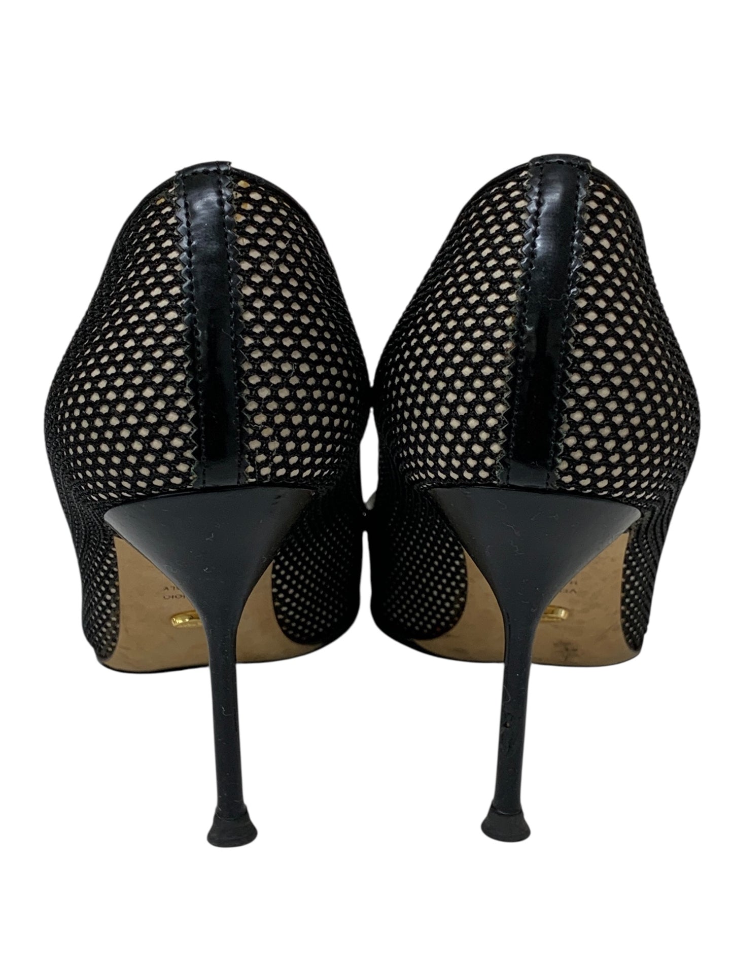 セルジオロッシ パンプス 36.5 ブラック メッシュ ITALXPSJL5LG