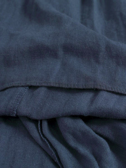 カレンソロジー CL209003ER シャツワンピース 36 ネイビー リネン混 パフスリーブ ITL25WB68IGU