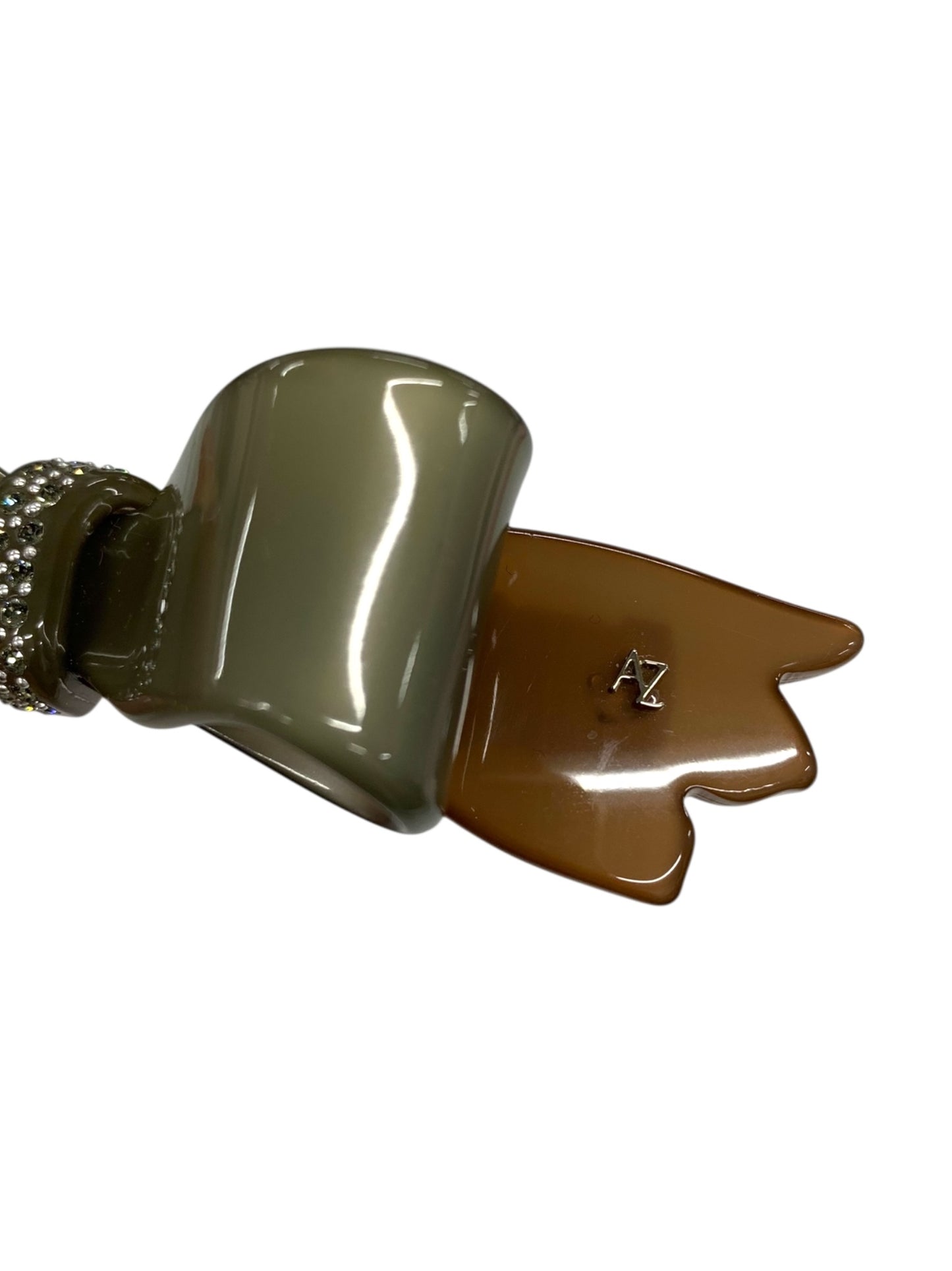 アレクサンドルズアリ バレッタ グリーン スワロフスキー リボン ITK77ZJHU1A0