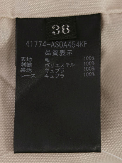 フォクシー 41774 スカート 38 グレージュ フラワー刺繡 ビジュー ITCJR3WFKOO2