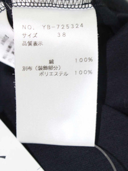 エムズグレイシー 725324 Tシャツ カットソー 38 ネイビー フラワーモチーフ スパンコール ITNVZHB1BA3W