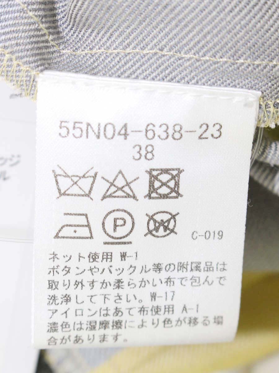 ブルーレーベルクレストブリッジ 55N04-638-23 ニット 38 ブルー クルーネック チェック切替 21AW ITHRC7PSTZT6