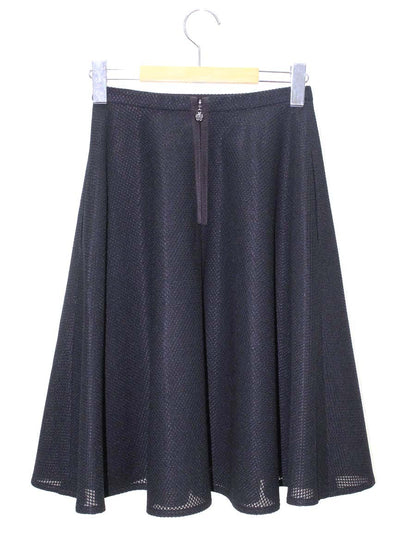 ルネ basic 5714060 スカート 34 ブラック フラワーモチーフ フレア カメリアジップ ITHZXTZCBDEE