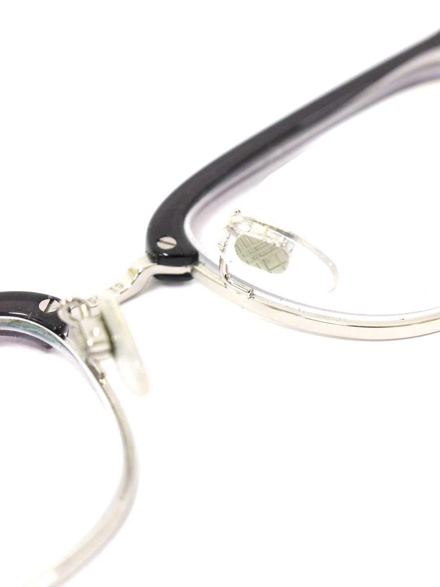 バーバリー B2424-D 4112 メガネ ブラック/シルバー コンビフレーム フルリム サーモントブロー スクエアシェイプ IT25GUIA3LTD