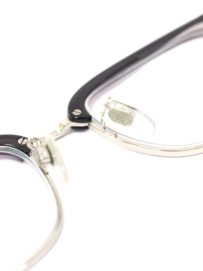 バーバリー B2424-D 4112 メガネ ブラック/シルバー コンビフレーム フルリム サーモントブロー スクエアシェイプ IT25GUIA3LTD