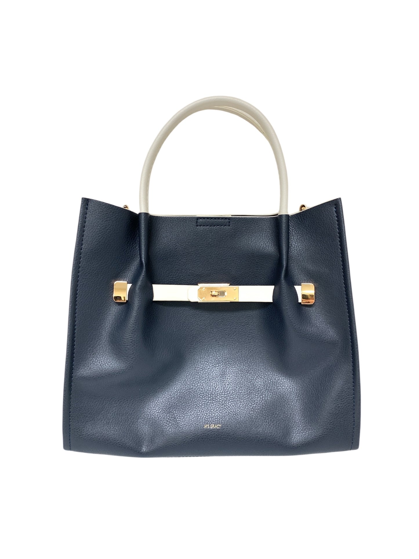 エムズグレイシー 594102 トートバッグ ネイビー ベルト付き ITOHEDY0HHGN