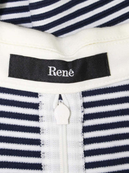 ルネ 5137080 ワンピース 38 ネイビー ブリージーサマー フリル ボーダー ITY7HUY1CF04