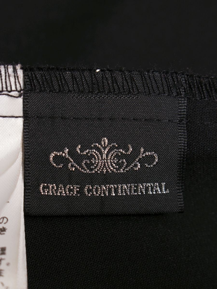 グレースコンチネンタル 01214 21015-00 スカート 36 ブラック フラワーモチーフ 刺繍 メッシュ地 IT6DDEIH261W