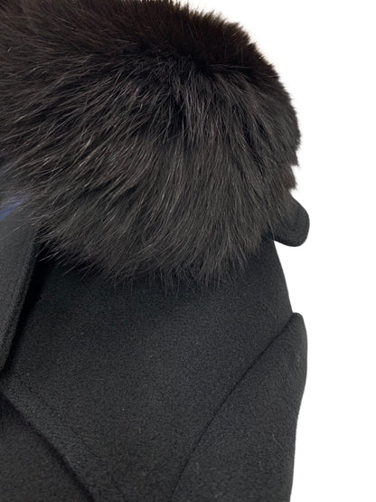 バーバリーロンドン B1B67-274-09 コート 38 ブラック カシミヤ ウール ダブルブレスト ITOJJUV077G7