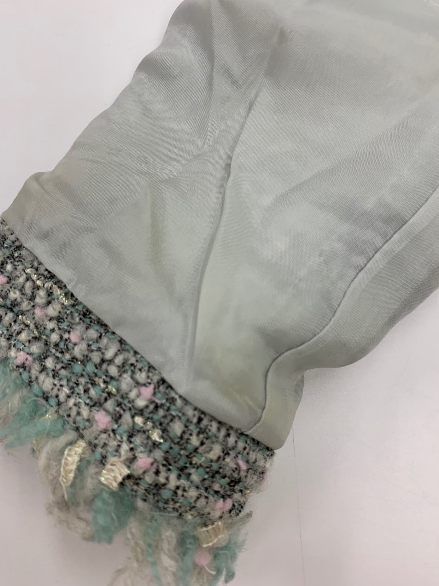 ルネ コート 36 ブルー TISSUE社製ツイード フリンジ ITHN428KELN0