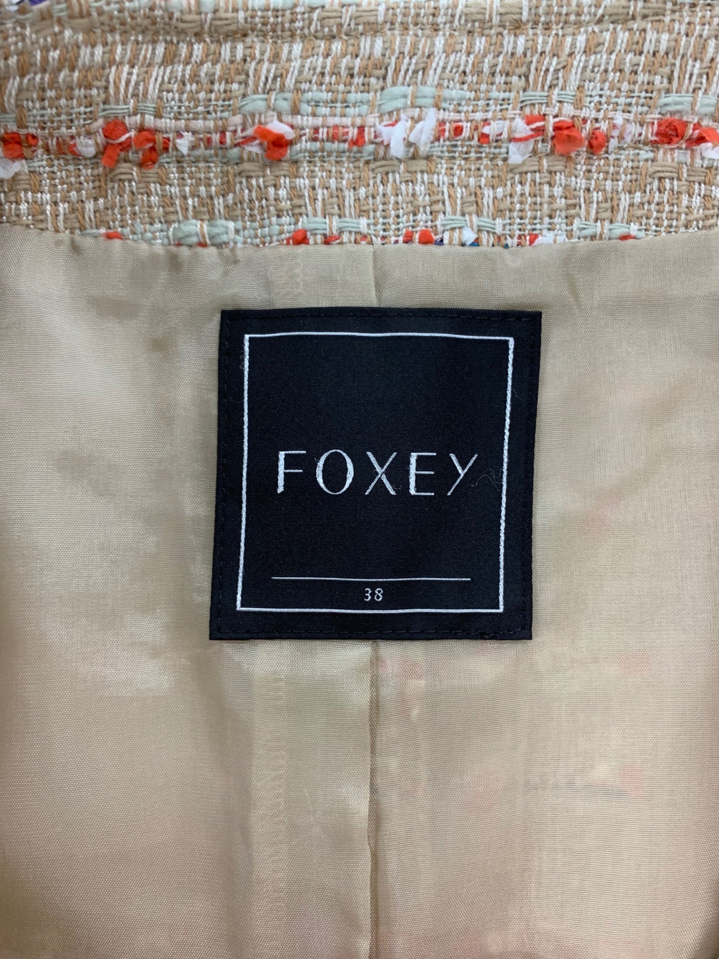 フォクシーブティック Tweed Jacket 38674 ジャケット 38 ベージュ ツイード ITGTG9BI2WD5