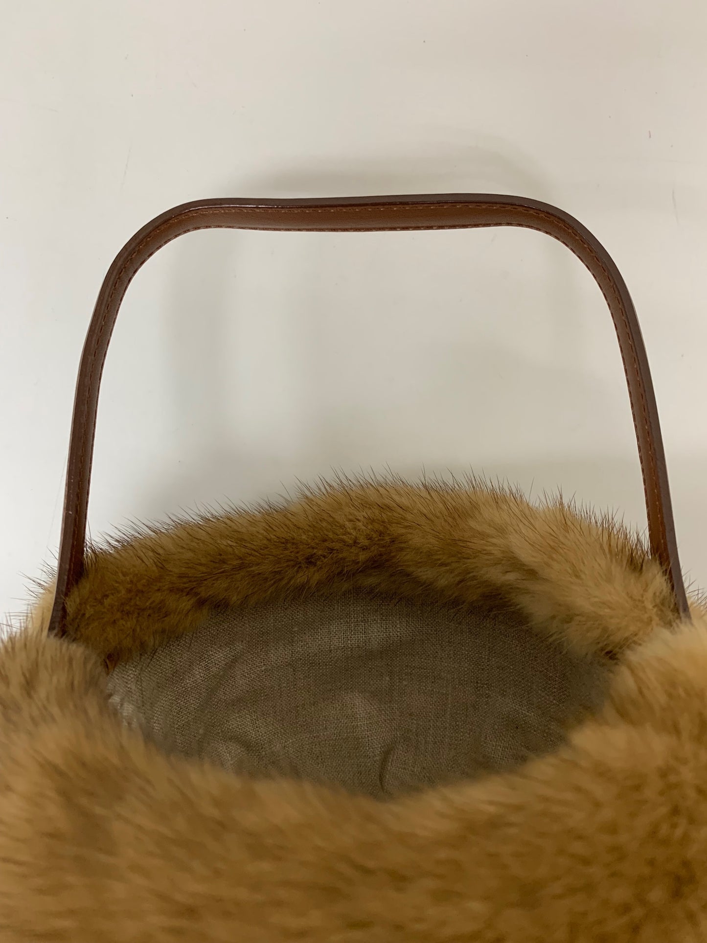 フォクシー ハンプトンバスケット ハンドバッグ ブラウン ミンクファー レザー 編み込み ITRZR4CYO7XK