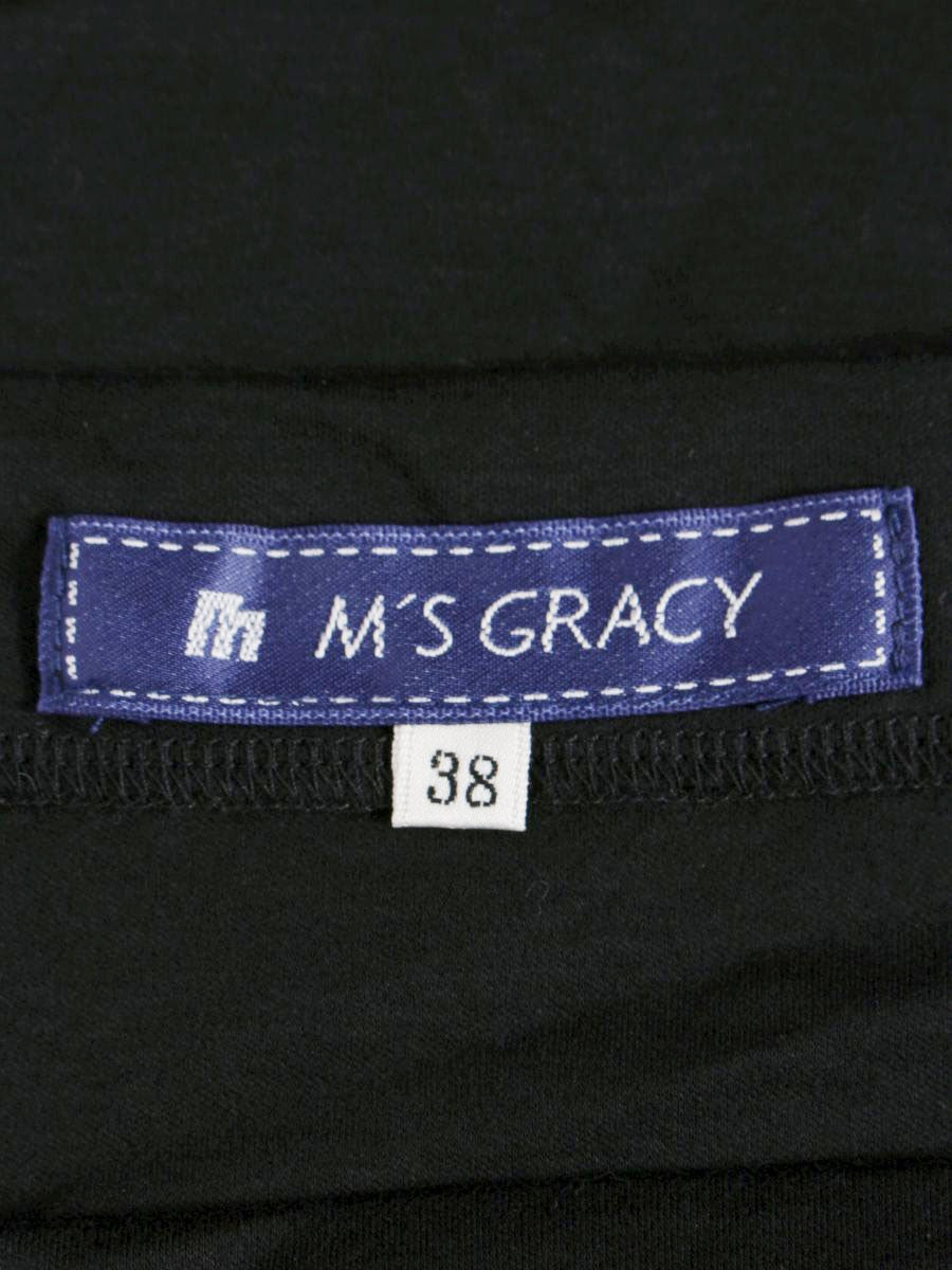 エムズグレイシー 825345 Tシャツ カットソー 38 ブラック リボン ITKKLPX7A8HO