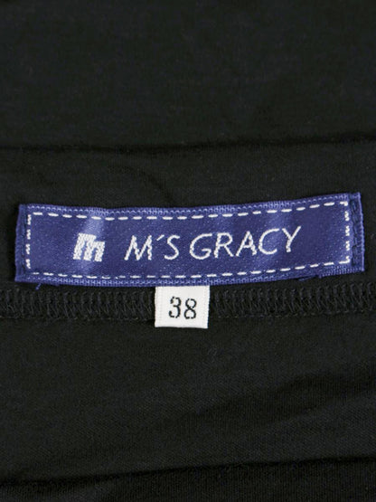 エムズグレイシー 825345 Tシャツ カットソー 38 ブラック リボン ITKKLPX7A8HO