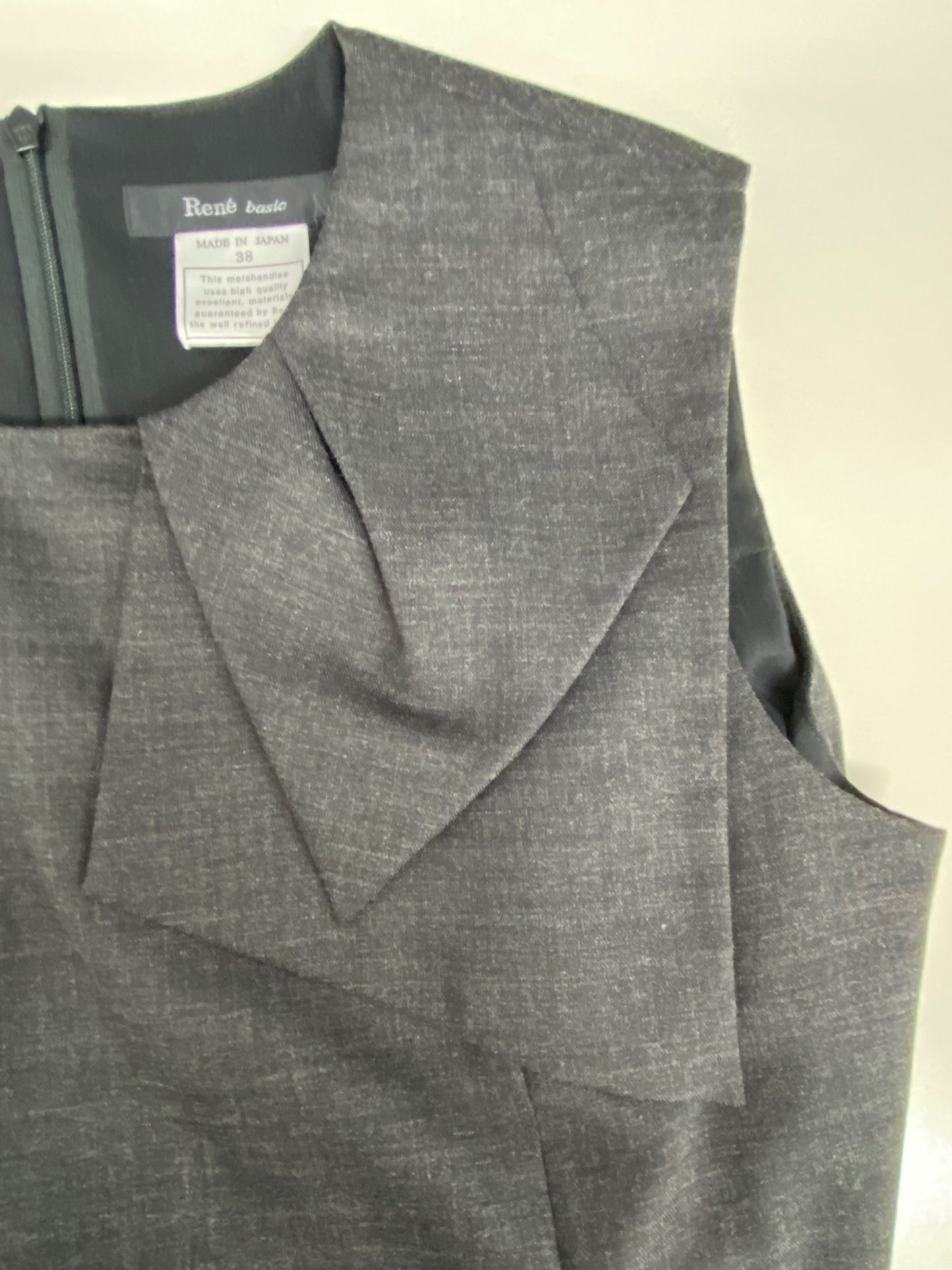 ルネ 5726010 ワンピース 38 チャコール 肩リボンモチーフ ITFZCUG58RBW