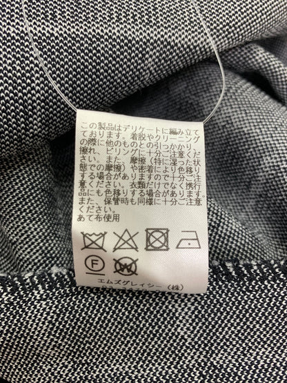 エムズグレイシー リボン付きチェック柄ニットワンピース 218521 38 ブラック ITT5SR9GXIOI