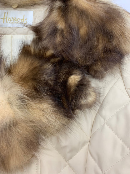 ハロッズ 17504091 キルティングコート 2 ベージュ フォックスファー ITDAXJ4ZZLVG