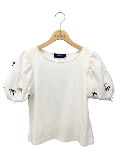 エムズグレイシー 415308 Tシャツ 38 ホワイト リボン IT5BKVSOF1S4