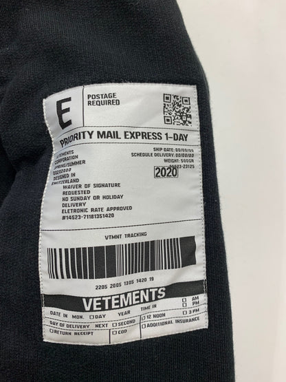 ヴェトモン SS20TR311 パーカー XS ブラック Postage Hoodie ポステージ ロゴ ITLRQLVCVJEO