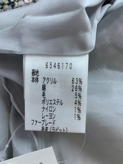 ルネ 6546170 ワンピース 34 マルチカラー ツイード ラビットファー IT5Q2MOIQSIK