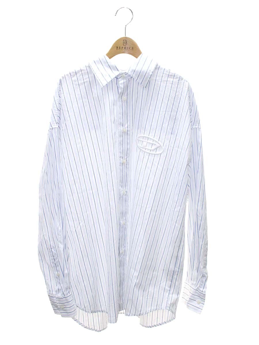 ディーセル A08847 シャツ 46 ブルー コットンストライプシャツ IT6SVDB1UWUG