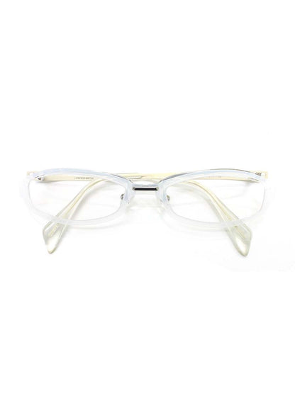 ハマモト HT-048 メガネ ホワイト/シルバー コンビフレーム フルリム オーバル（楕円） IT9L896EJQDE