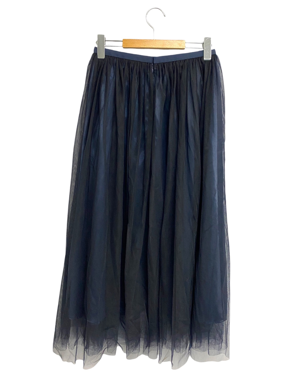 ユナイテッドアローズ チュール ギャザースカート 1524-162-5157 36 ネイビー 22AW ITKG2WJ66J7S
