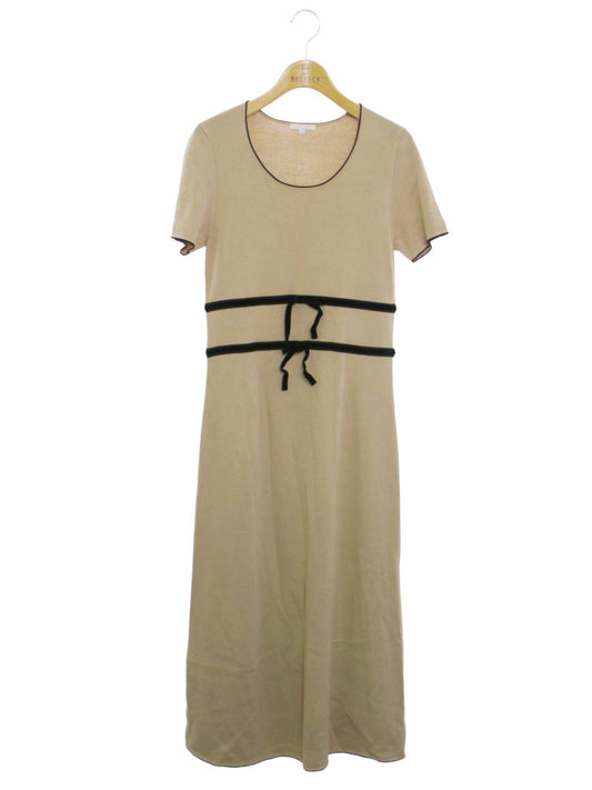 トゥービーシック UME95-767-40 ワンピース 40 ベージュ ニット ベロア リボン ITOOTTUX20FM