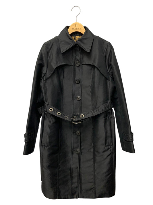 エポカ M5A03-526-09 ステンカラーコート 40 ブラック ヒョウ柄 IT8BBRNWYYL1