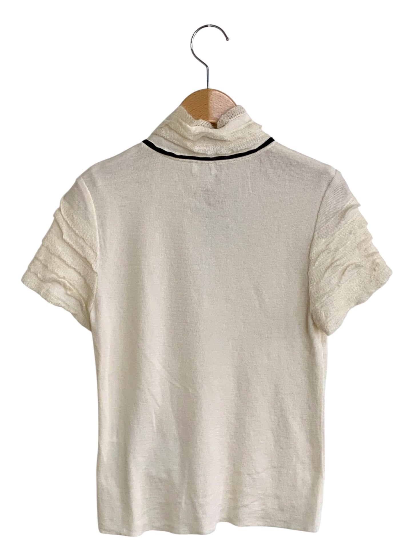 エリザ 28520021 ニット 2 アイボリー ウール混 Vネック ティアード ITJ60HNM01JW