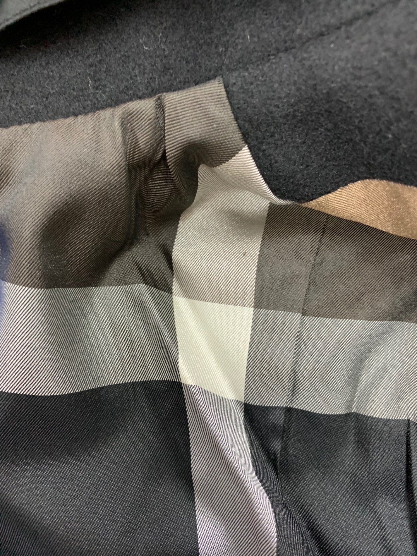 ブルーレーベルクレストブリッジ 55B29-288-09 チェスターコート 38 ブラック ウール ラビットファー IT8V4K7E4IAO