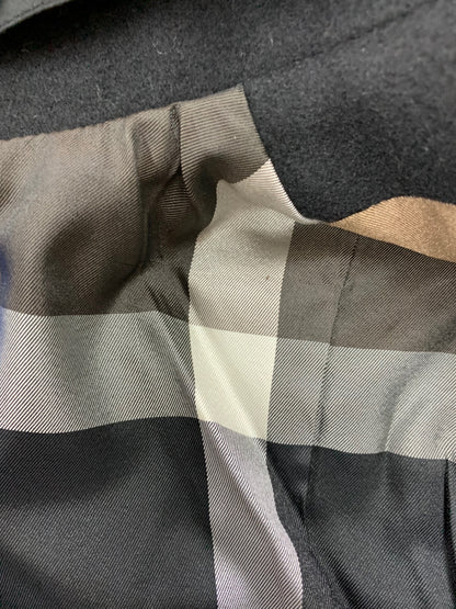 ブルーレーベルクレストブリッジ 55B29-288-09 チェスターコート 38 ブラック ウール ラビットファー IT8V4K7E4IAO