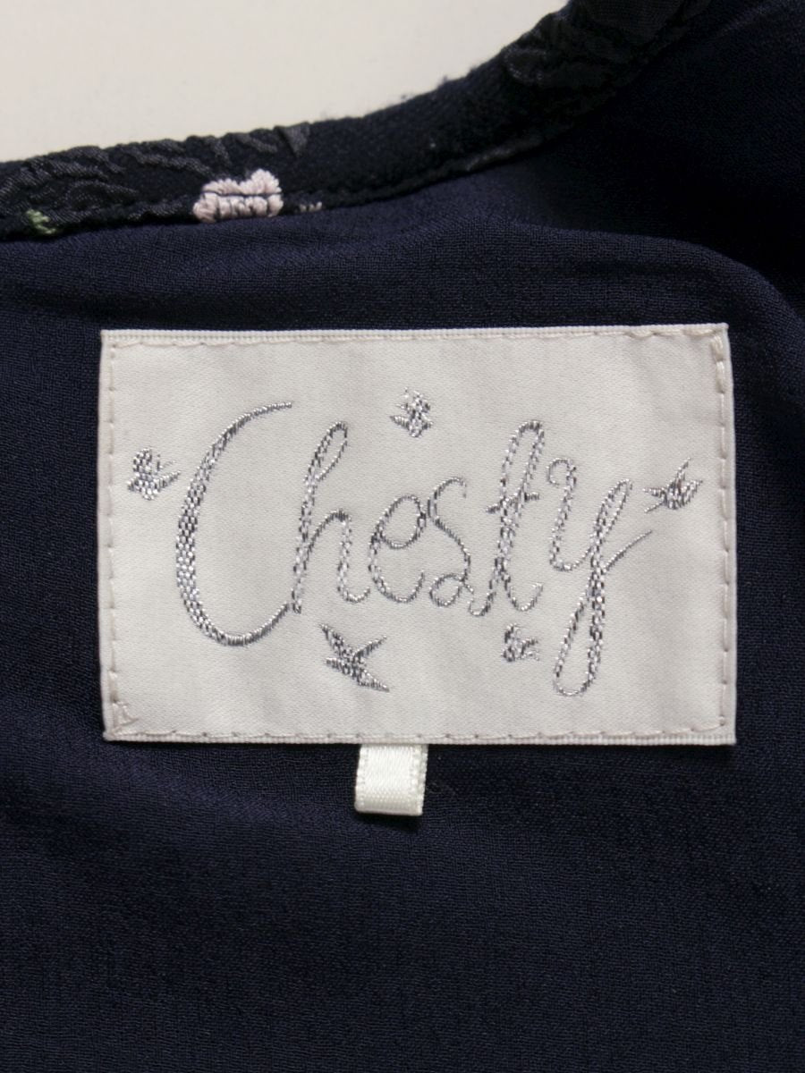 チェスティ 22D601 シャガードトップス 1 ネイビー フラワー刺繍 ITME304QQ800