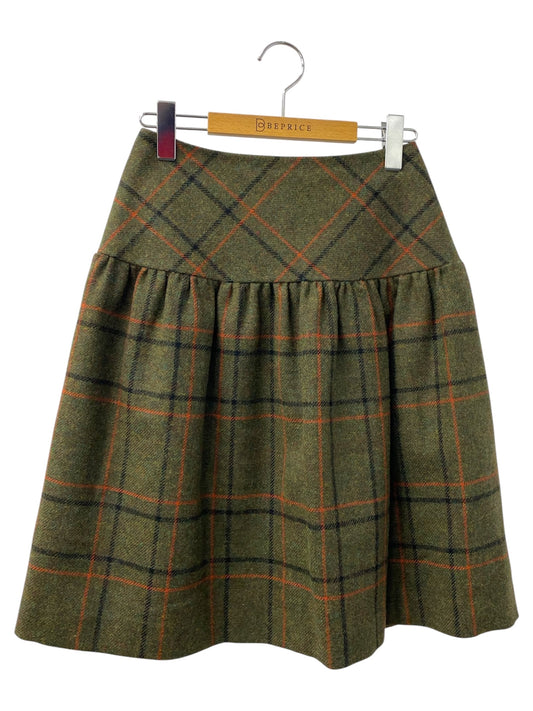 エムズグレイシー 317619 スカート 36 カーキグリーン チェック ウール ITO8RHKO6ZLE