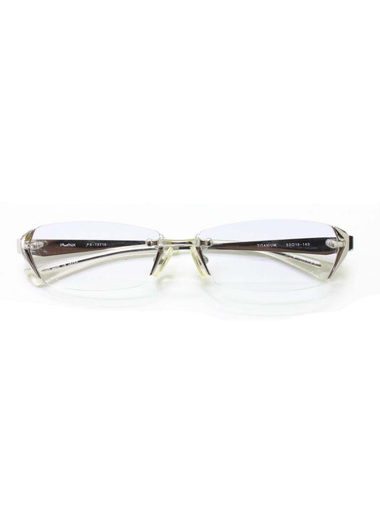 プラスミックス PX-13710 メガネ シルバー メタルフレーム リムレス スクエア ITVLG4E5DA48