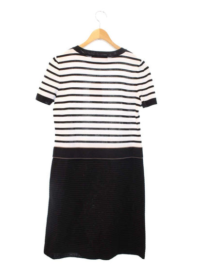 エムズグレイシー Border Knit One-piece 918320 ワンピース 38 ブラック ボーダー ロゴ IT6KM4XT3T5E