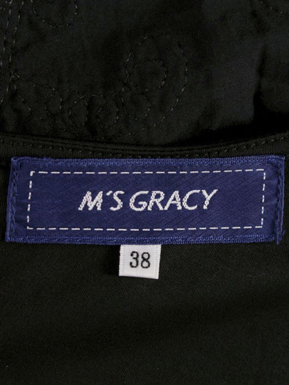 エムズグレイシー 刺繍入りチュニックカットソー 415333 トップス 38 ブラック フラワーモチーフ ITMQJDQVLDRW