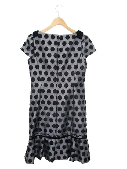 エムズグレイシー 921565 ワンピース 38 グレー ドット 水玉 IT7O4XFWUHRV