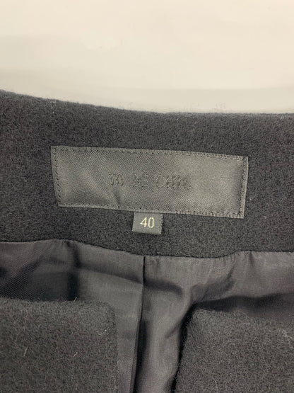 トゥービーシック UWF81-820809 ジャケット 40 ブラック ノーカラー フォックスファー ウール ITUZ9W04O2QY